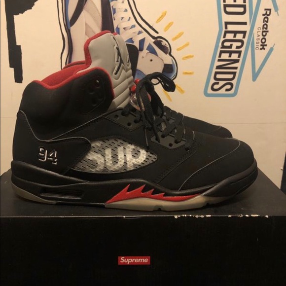 Retro 5s Supreme Black Size 10.5 - Picture 8 of 8